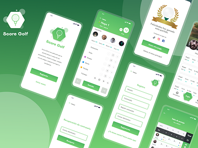 Score Golf APP app branding design diseño de interfaces golf graphic design green interface ui uiapp uiday ux