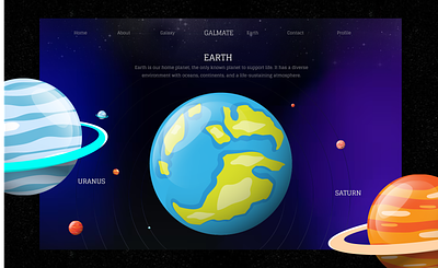 Planets Animation Website Homepage animation design figma hero design planets ui ui desigin ui ux website design