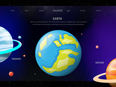 Planets Animation Website Homepage animation design figma hero design planets ui ui desigin ui ux website design