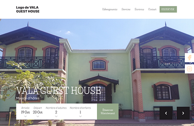 Maquette Vala guest house branding graphic design ui