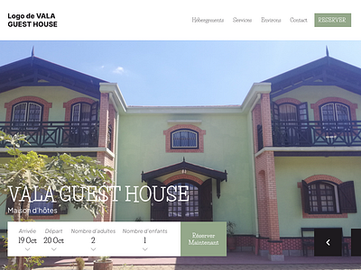 Maquette Vala guest house branding graphic design ui