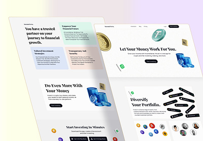 IncomeVerse crypto design fiat figma grow investment investment website landing page modern money p2p ui ux web design web3 web3 website website