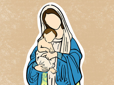 Our lady/ Nossa Senhora 2d criatividade criação desenho desenho colorido ilustração mãe de jesus nossa senhora pepel de parede