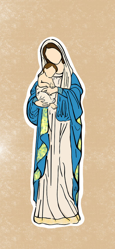 Our lady/ Nossa Senhora 2d criatividade criação desenho desenho colorido ilustração mãe de jesus nossa senhora pepel de parede