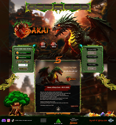 WEBSITE SAKAI ONLY PSD FANTASY GAMES graphic design metin2 template website ui