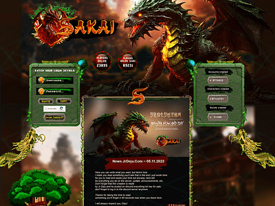 WEBSITE SAKAI ONLY PSD FANTASY GAMES graphic design metin2 template website ui