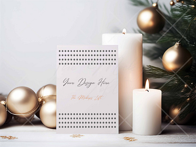 Christmas Invitation Card Mockup lifestyle mock up