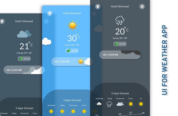 UI Design for a Weather app by Sakshi Biradar on Dribbble