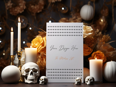 Halloween Gothic Invitation Card Mockup branding graphic design spooky boho invite