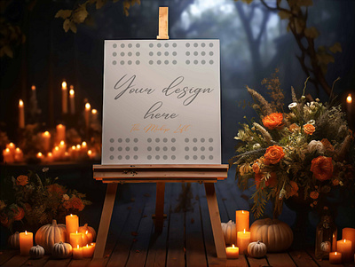 Spooky Halloween Party Sign Mockup branding graphic design halloween mockups