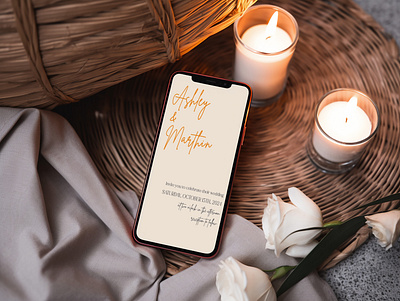 Candlelight Party Electronic Invitation Phone Mockup branding graphic design iphone invite