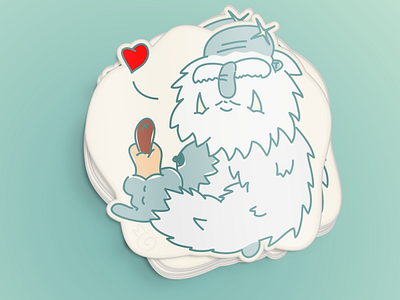 Gilly The Yeti affinitydesigner character characterdesign mockup sticker vector vector graphics vinylsticker yeti