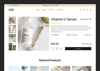 Ecommerce Product Details Page ecommerce product page products skincare ui ux