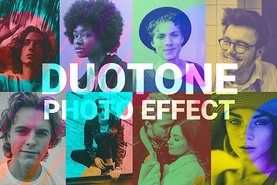 Duotone Photo Effect PSD Template coloring design digital duotone editable effect graphic design illustration mockup photo effect photoshop psd ui