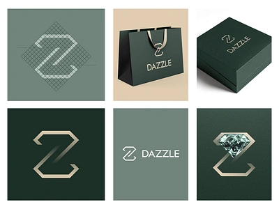 Dazzle brand branding dazzle diamond gem graphic design icon jewel jewerly logo luxury visual identity z