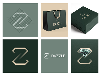 Dazzle brand branding dazzle diamond gem graphic design icon jewel jewerly logo luxury visual identity z