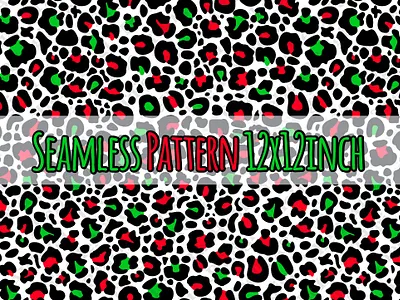 Christmas Red Green Leopard Seamless Pattern background cheetah christmas christmas leopard graphic design green illustration leopard paper pattern red seamless pattern sublimation sublimation png t shirt design textile textile prints white