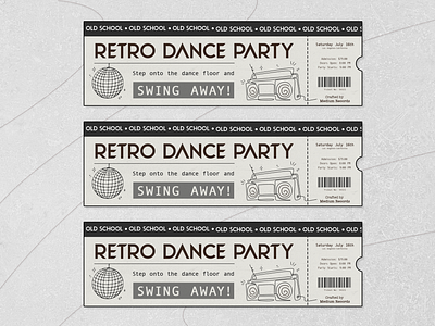 Retro Dance Party - Ticket Print Design design graphic design poster print retro