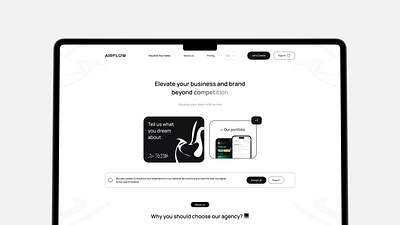 AIRFLOW - Website Design agency air black design landing minimal minimalistic studio ui web white