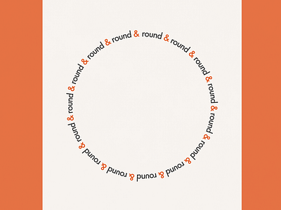 Round & Round | Typographical Poster circle graphic design graphics poster red sans serif simple text typography word