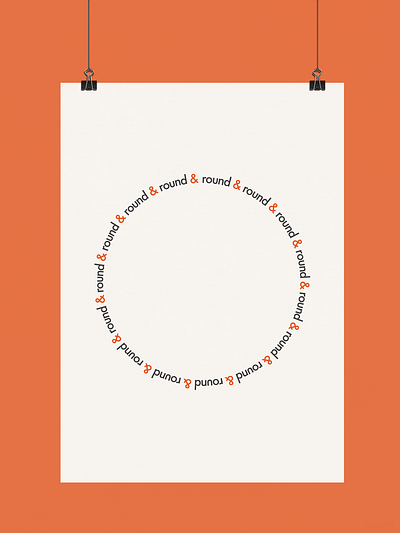 Round & Round | Typographical Poster circle graphic design graphics poster red sans serif simple text typography word