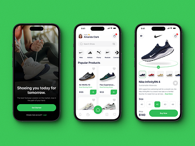 Shopping Shoes App adidas app design ecommerce mobile nike shoes shopping ui deign uiux ux design