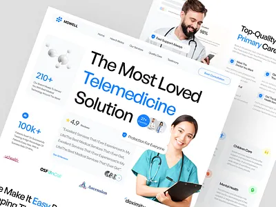 MDWELL - Telemedicine Website design doctor healthcare home page hospital landing page medical medicine telemedicine ui uidesign web design website wellness