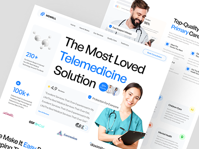 MDWELL - Telemedicine Website design doctor healthcare home page hospital landing page medical medicine telemedicine ui uidesign web design website wellness