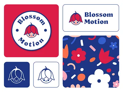 Blossom Motion | Branding brand brand design branding cute design flat flower graphic design identity illustration illustrator inspiration logo logomark minimal modern logo pattern simple vector visual identity