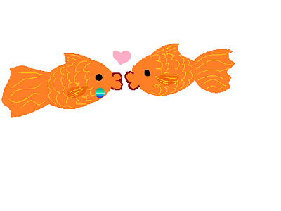 gay goldfish art digital art drawing equality fish gay love lgbtiua pets romance