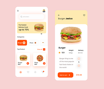 Food Mobile App app design fast food food food app food mobile app mobile mobile app pizza ui ux