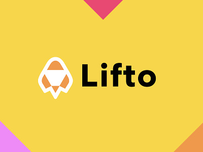 Lifto bold branding design flying geometric logo logodesign mobile modern shuttle simple spaceship travel