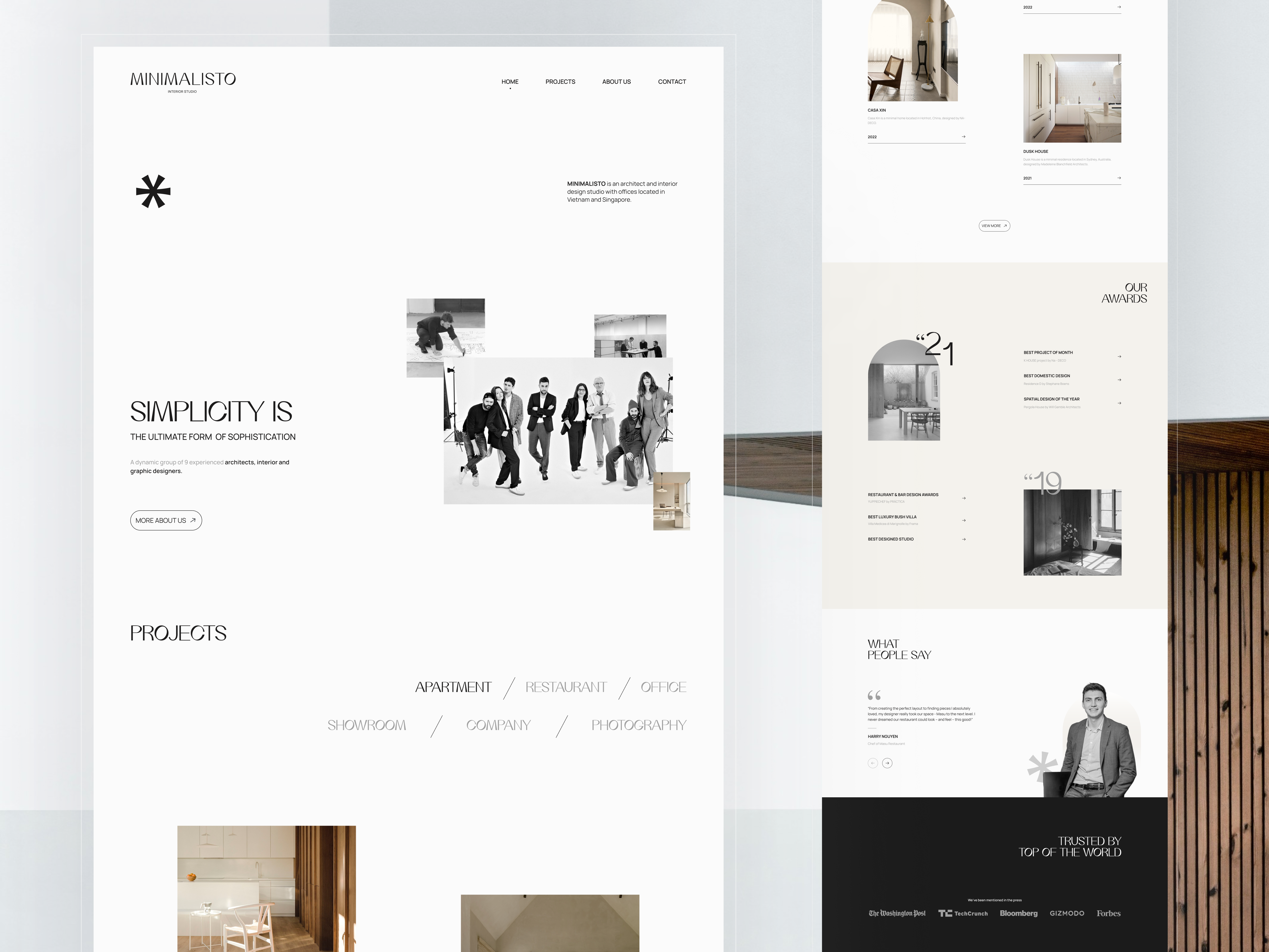 Minimalisto - Interior Design Studio Web Concept architectural architecture branding design interior minimal ui ui design web webdesign