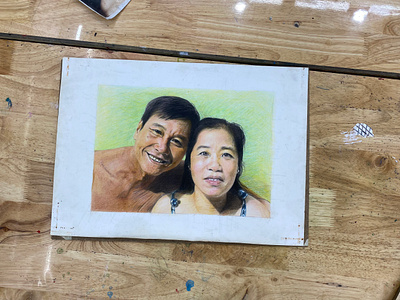 Hand drawn by Nhã Quyên colored pencil painting hand draw portrait painting