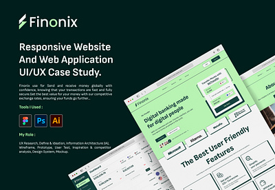 UI/UX Case Study - Finance Website - Dashboard app design branding case study dashboard design dashboard ui design finance website landing page logo mobile responsive product design responsive design ui uiux uiux case study website design