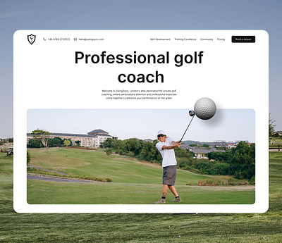 Private Golf Coach Landing Page Design business coach concept golf home page landing page seo simple sport user interface ux website design white