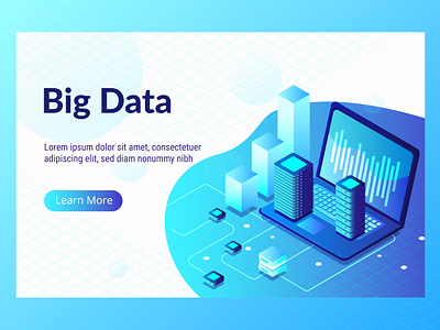 Big Data Isometric illustration big data big data image home page illustration illustration isometric landing page modern technology server ui ui illustration ui image uiux visuals web page illustration website illustration