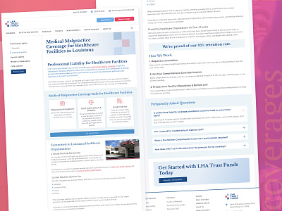 LHA Coverages Entry Page brand branding card components content content page coverages cta detail page digital graphic design healthcare medical sidebar navigation ui uiux ux visual design web web design