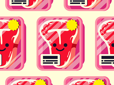 Lil Steak food icons illustration illustrator meat steak the creative pain