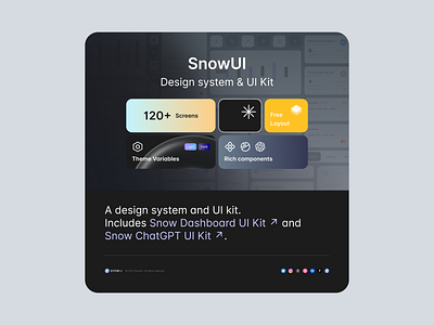 Design system & UI Kit - SnowUI dashboard ui kit design system ui design