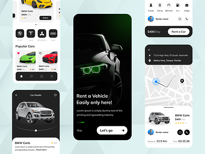 Car Rental App Design app design booking app car car rent car rent service car rental car rental app car rental app design car sharing clean ui driver minimal popular shots premium cars rent rent a car rental app rental company ui ux