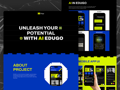 Edugo - AI Powered E-Learning Concept ai app design app ui artificial intelligence design ui education education app elearning app learning learning website machine learning mobile app mobile app design mobile design online courses online education online learning uiux web design website