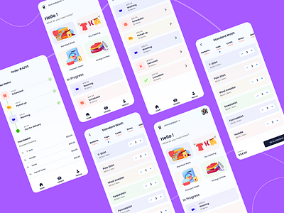 Alba - Laundry App Design app app design app mockups laundry laundry app ui uiux user interface ux visuals