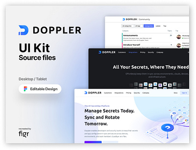 Doppler Web UI (Recreated) branding collaborate cyber dashboard design doppler ui design doppler ui kit doppler web design figma free github kit product security ui ui ux web app web design webapp website