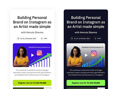 Landing page for a Online Personal branding course on Instagram branding creative design graphic design illustration legodesign tryingsomethingnew logo typography ui uxdesign