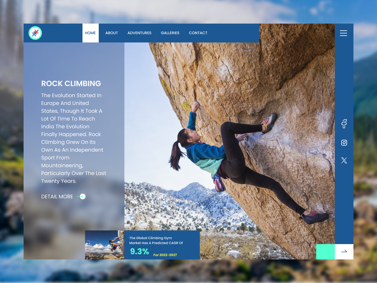 web design the Adventure company adventure banner branding design graphic design hero banner hero section illustration landing page logo typograhy ui ux web webdesign website