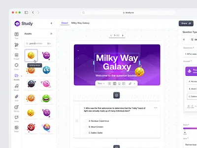 Interactive Education -Create Question create question dasborad dashboard design education interactive education product product design service share study tool ui ux whiteboard