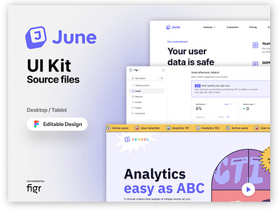 June Web UI (Recreated) branding company design figma free june ui june website june.so kit measuring tool mixpanel product product analytics saas ui ui design ui ux web app web design