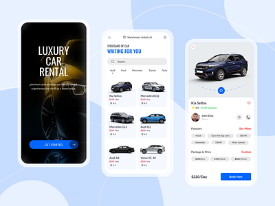 Car Rental App Design app app design car car app car rental app graphic design rental ui uiux ux visuals
