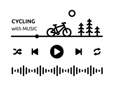 Cycling with Music band bicycle bike biker cycling holiday mp3 music musical musician nature playlist podcast quaver radio record song sport travel wave